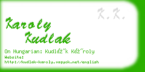 karoly kudlak business card